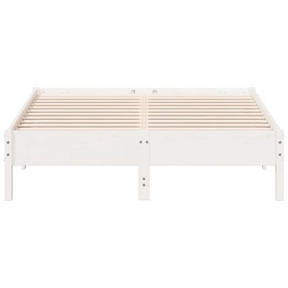 Cadre de lit sans matelas blanc 160x200 cm bois de pin massif