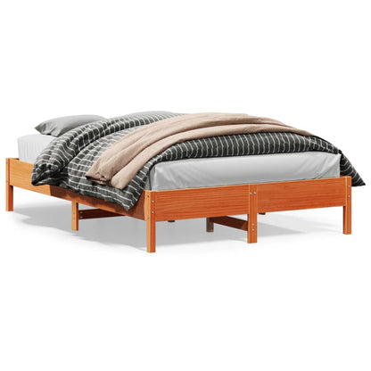 Cadre de lit sans matelas cire marron 160x200cm bois pin massif