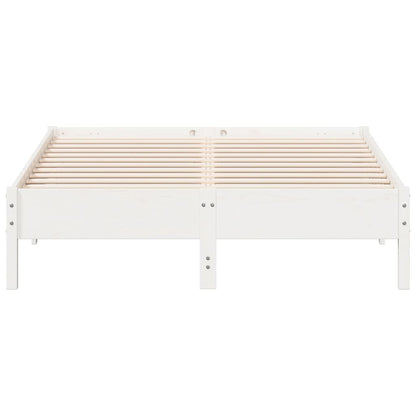 Cadre de lit sans matelas blanc 150x200 cm bois de pin massif