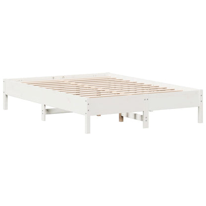 Cadre de lit sans matelas blanc 140x200 cm bois de pin massif