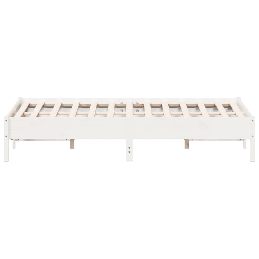 Cadre de lit sans matelas blanc 140x200 cm bois de pin massif