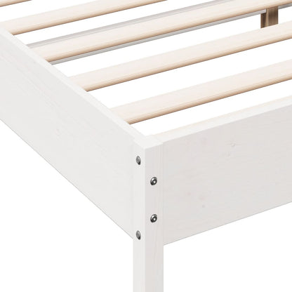 Cadre de lit sans matelas blanc 140x200 cm bois de pin massif