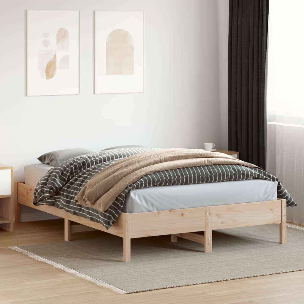 Cadre de lit sans matelas 120x200 cm bois de pin massif