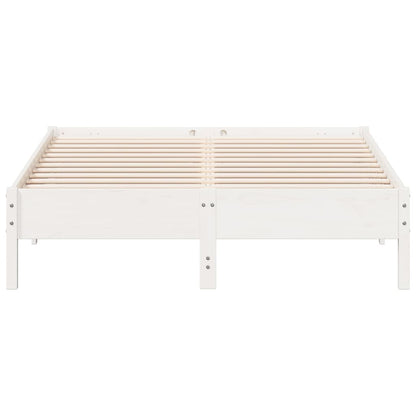 Cadre de lit sans matelas blanc 120x200 cm bois de pin massif