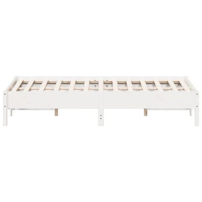 Cadre de lit sans matelas blanc 120x200 cm bois de pin massif