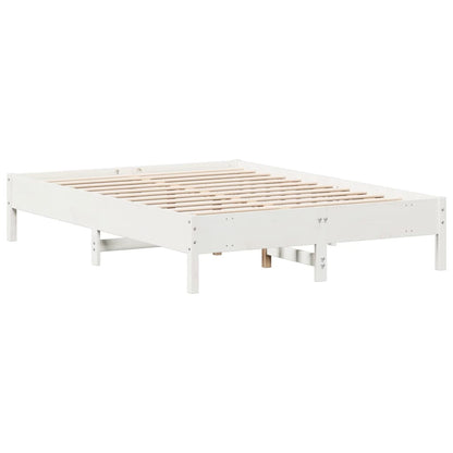 Cadre de lit sans matelas blanc 120x200 cm bois de pin massif