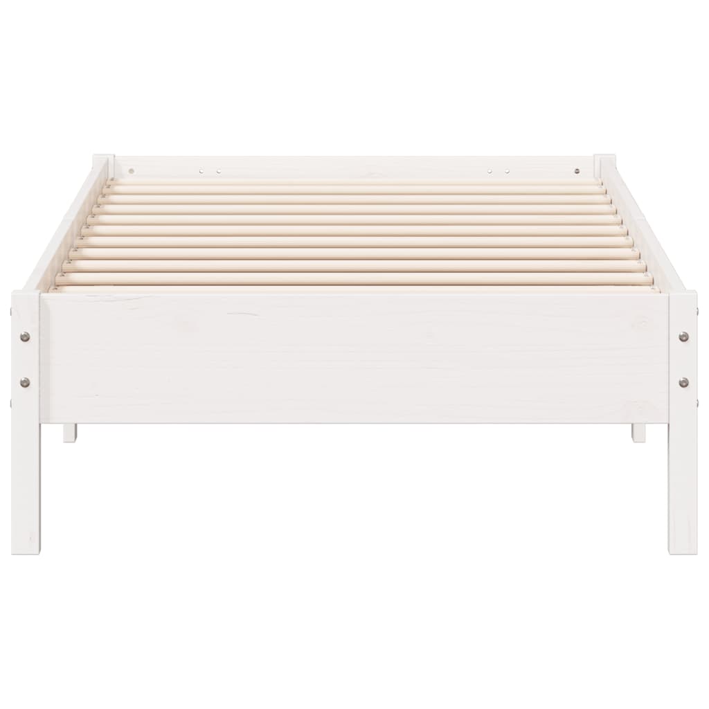 Cadre de lit sans matelas blanc 100x200 cm bois de pin massif