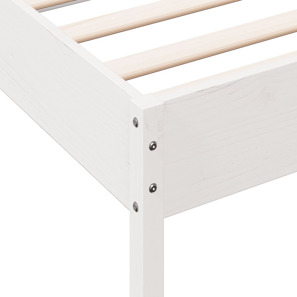 Cadre de lit sans matelas blanc 100x200 cm bois de pin massif