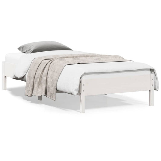 Cadre de lit sans matelas blanc 100x200 cm bois de pin massif