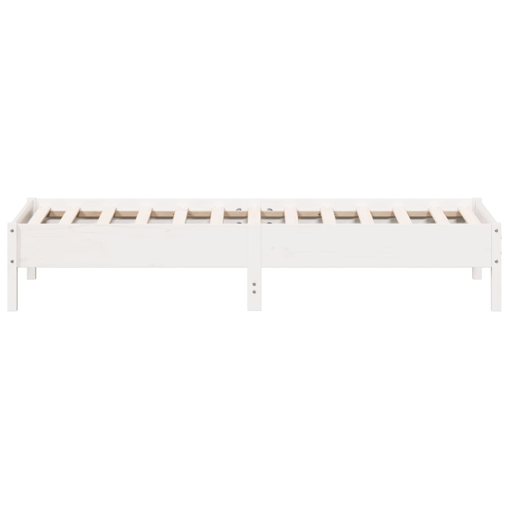 Cadre de lit sans matelas blanc 90x200 cm bois de pin massif