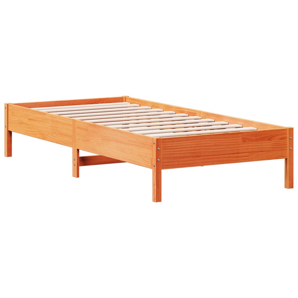 Cadre de lit sans matelas cire marron 90x200 cm bois pin massif