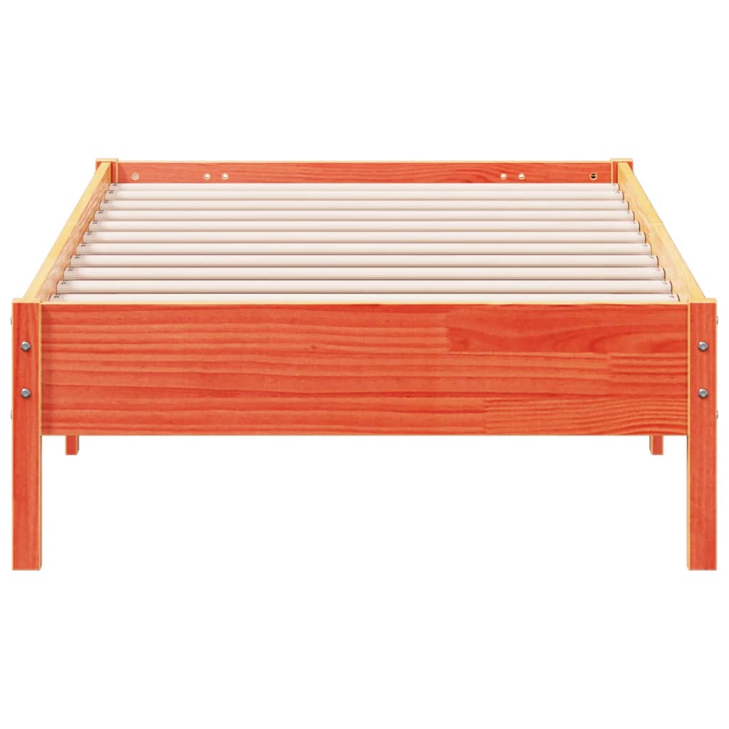 Cadre de lit sans matelas cire marron 90x200 cm bois pin massif