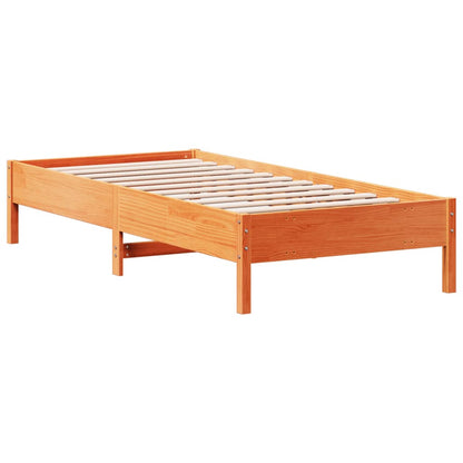 Cadre de lit sans matelas cire marron 90x200 cm bois pin massif