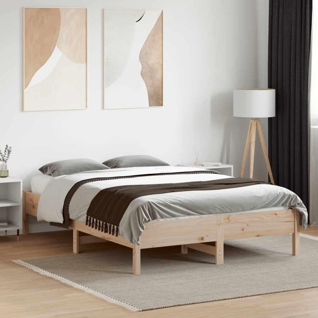 Cadre de lit sans matelas 140x190 cm bois de pin massif