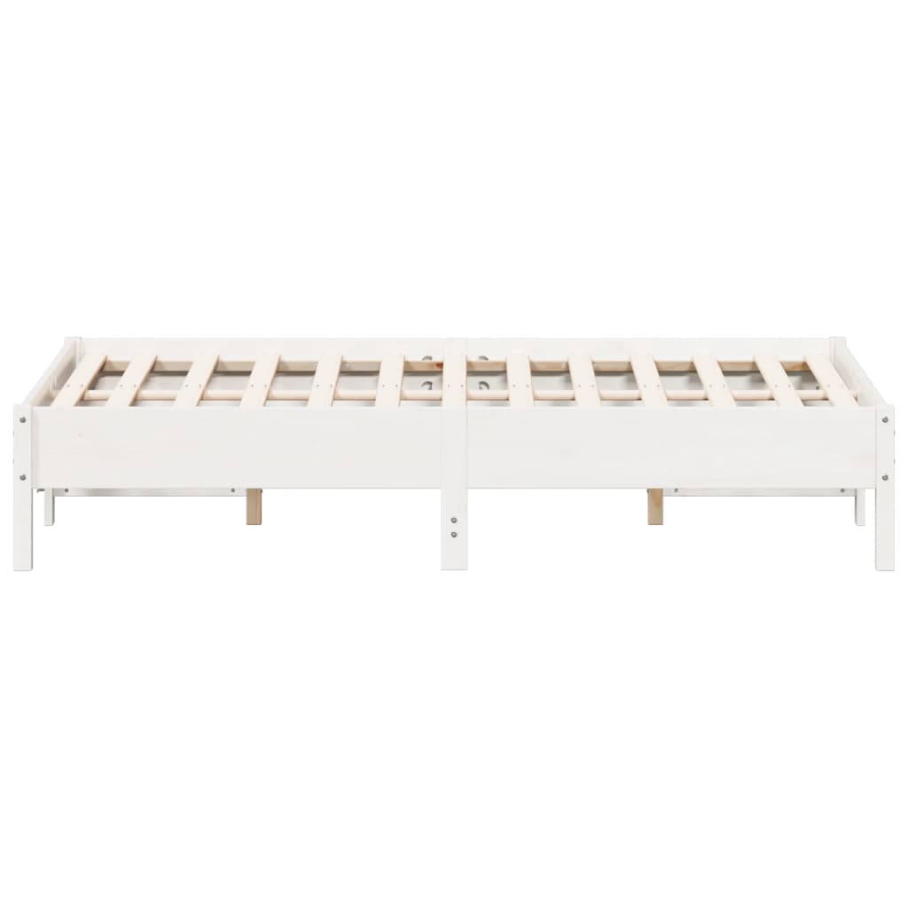 Cadre de lit sans matelas blanc 140x190 cm bois de pin massif