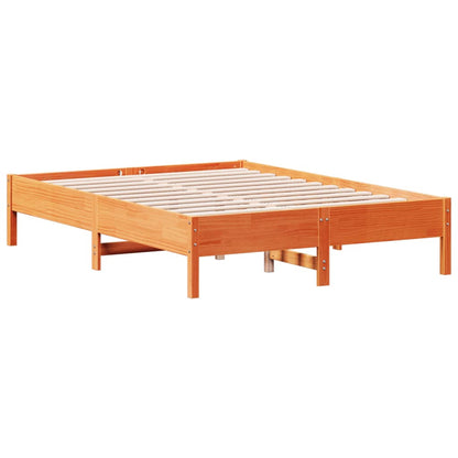 Cadre de lit sans matelas cire marron 140x190cm bois pin massif