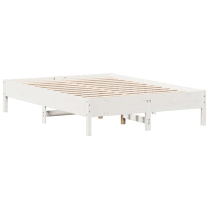 Cadre de lit sans matelas blanc 135x190 cm bois de pin massif