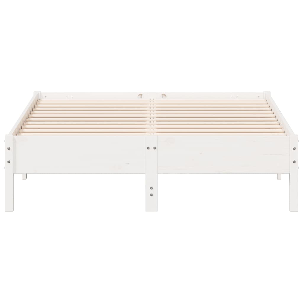 Cadre de lit sans matelas blanc 120x190 cm bois de pin massif