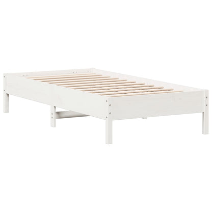 Cadre de lit sans matelas blanc 90x190 cm bois de pin massif