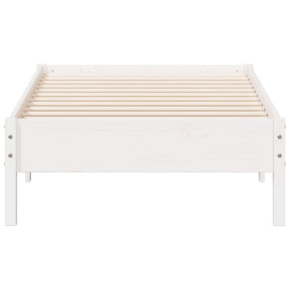 Cadre de lit sans matelas blanc 90x190 cm bois de pin massif