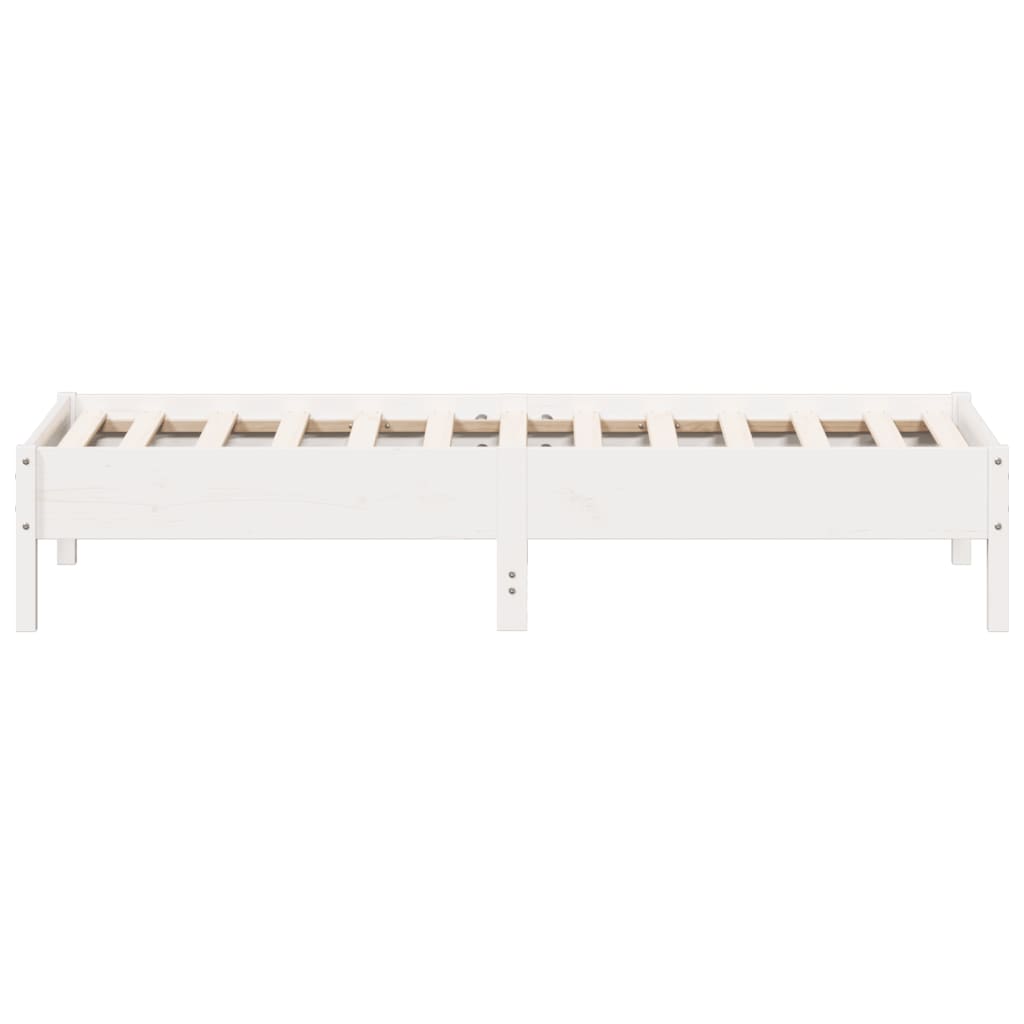 Cadre de lit sans matelas blanc 90x190 cm bois de pin massif