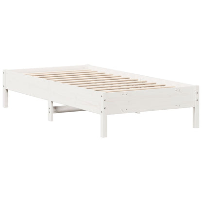 Cadre de lit sans matelas blanc 90x190 cm bois de pin massif