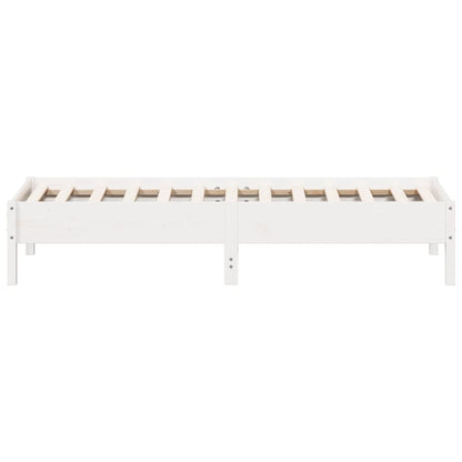 Cadre de lit sans matelas blanc 75x190 cm bois de pin massif