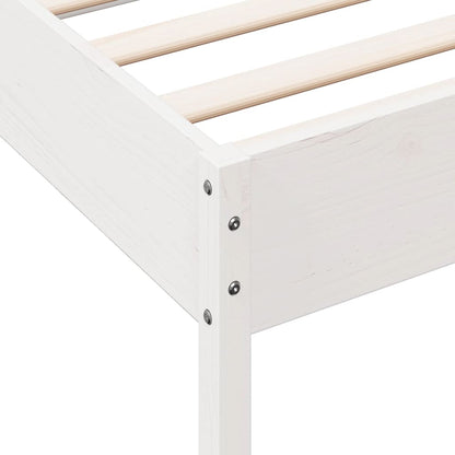 Cadre de lit sans matelas blanc 75x190 cm bois de pin massif