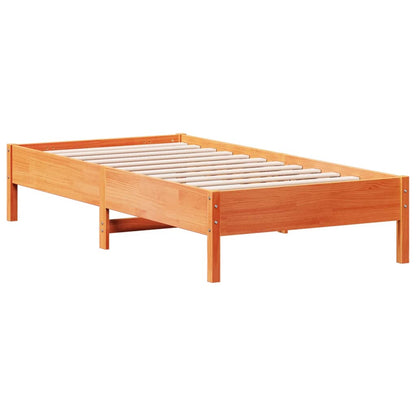 Cadre de lit sans matelas cire marron 75x190 cm bois pin massif