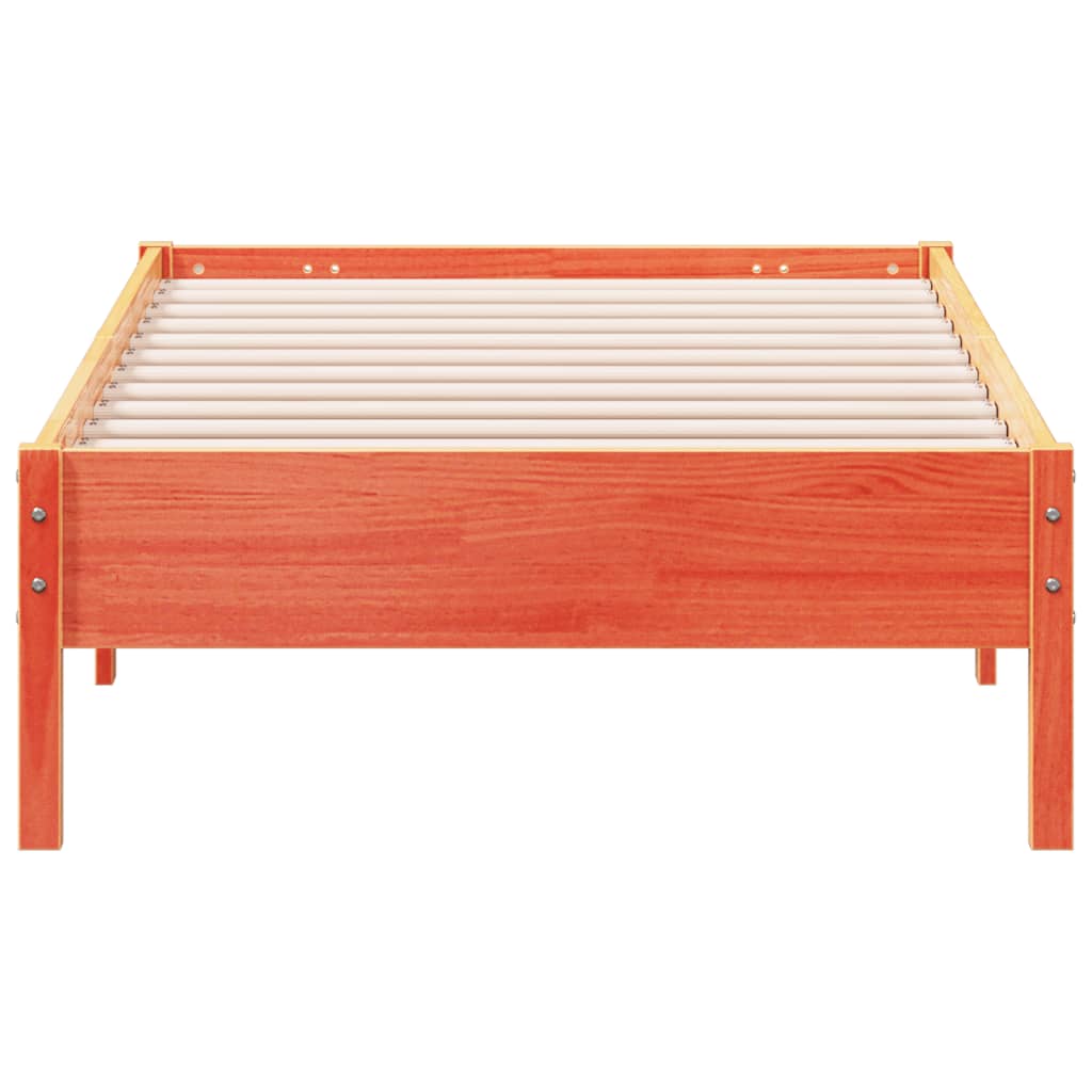 Cadre de lit sans matelas cire marron 75x190 cm bois pin massif