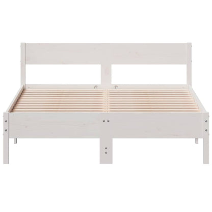 Cadre de lit sans matelas blanc 160x200 cm bois de pin massif