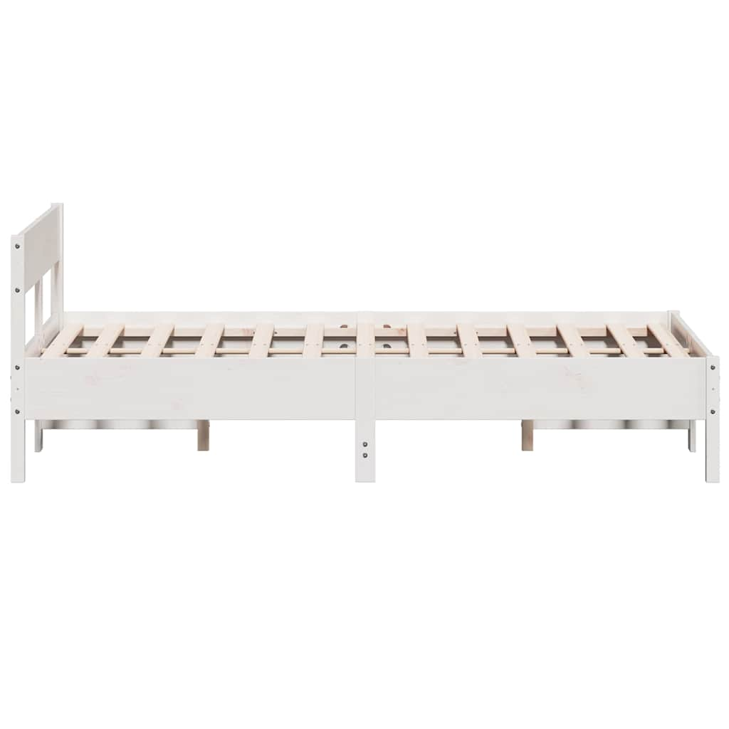 Cadre de lit sans matelas blanc 160x200 cm bois de pin massif