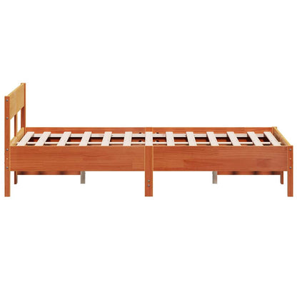 Cadre de lit sans matelas cire marron 160x200cm bois pin massif