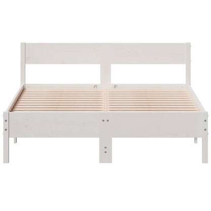 Cadre de lit sans matelas blanc 150x200 cm bois de pin massif