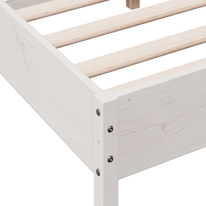 Cadre de lit sans matelas blanc 150x200 cm bois de pin massif