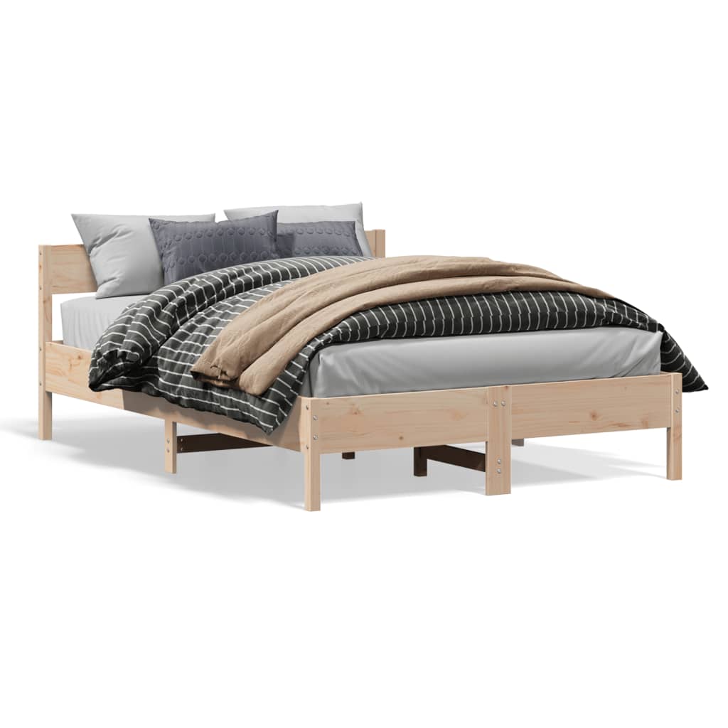 Cadre de lit sans matelas 140x200 cm bois massif de pin