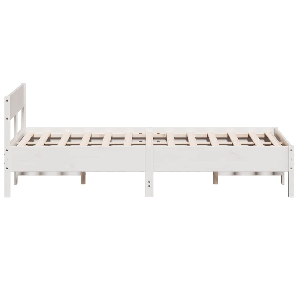 Cadre de lit sans matelas blanc 140x200 cm bois de pin massif