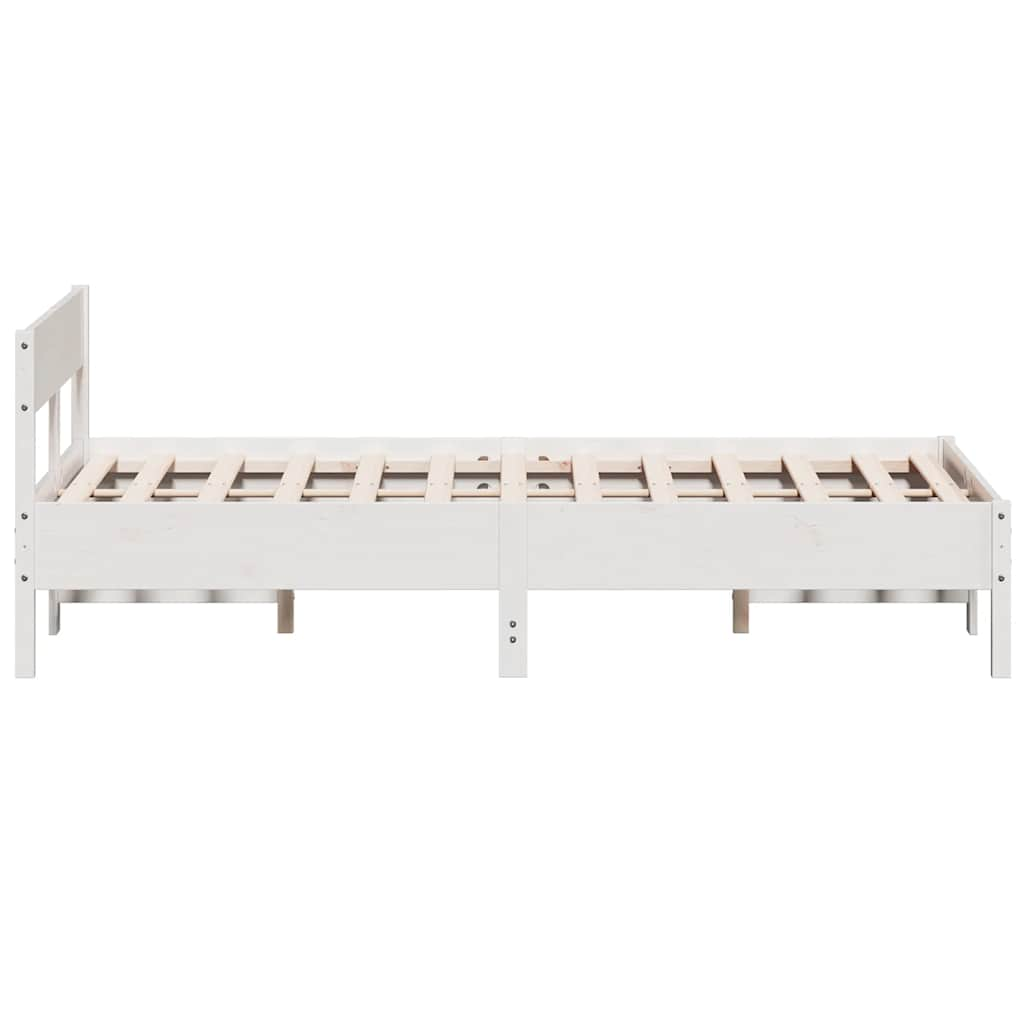 Cadre de lit sans matelas blanc 120x200 cm bois de pin massif