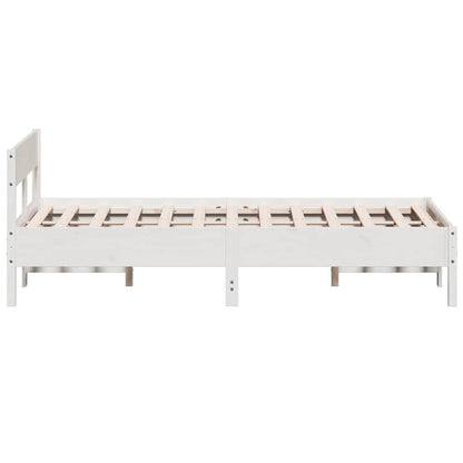 Cadre de lit sans matelas blanc 120x200 cm bois de pin massif