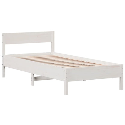 Cadre de lit sans matelas blanc 100x200 cm bois de pin massif