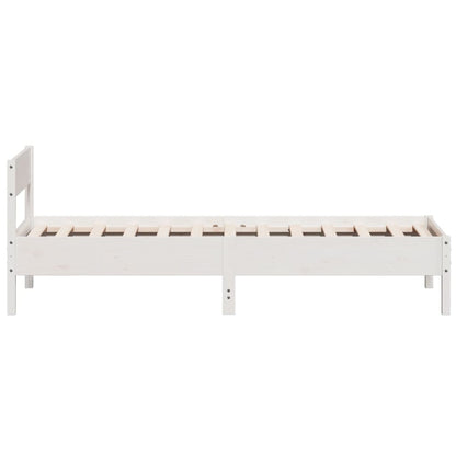 Cadre de lit sans matelas blanc 100x200 cm bois de pin massif