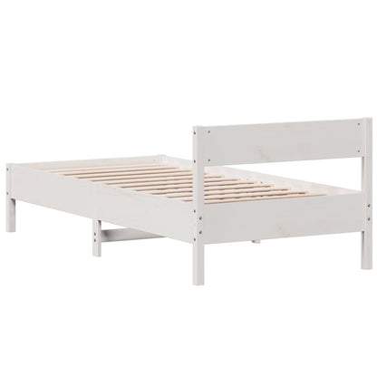 Cadre de lit sans matelas blanc 100x200 cm bois de pin massif