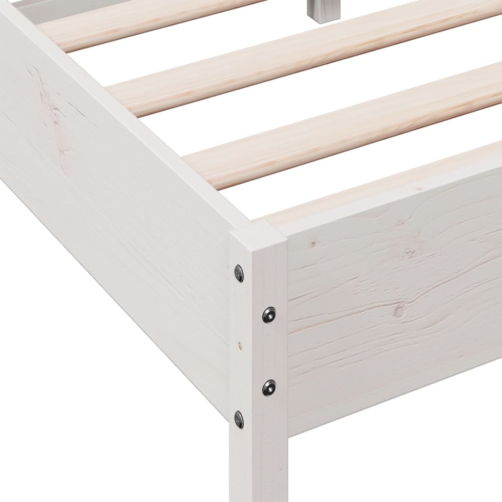 Cadre de lit sans matelas blanc 100x200 cm bois de pin massif