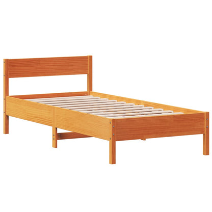 Cadre de lit sans matelas cire marron 100x200cm bois pin massif