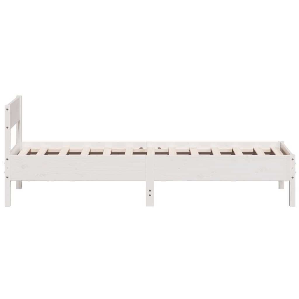 Cadre de lit sans matelas blanc 90x200 cm bois de pin massif