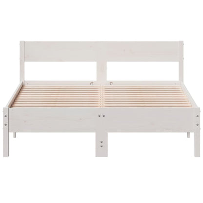 Cadre de lit sans matelas blanc 140x190 cm bois de pin massif