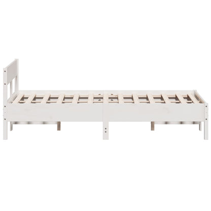 Cadre de lit sans matelas blanc 140x190 cm bois de pin massif