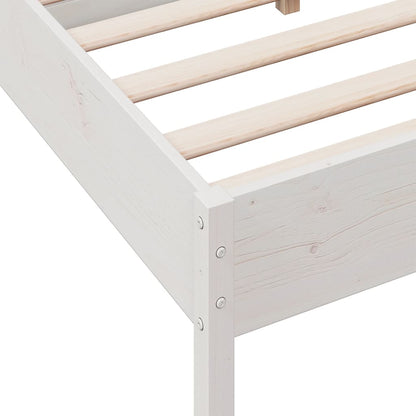 Cadre de lit sans matelas blanc 140x190 cm bois de pin massif