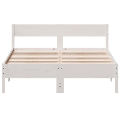 Cadre de lit sans matelas blanc 135x190 cm bois de pin massif