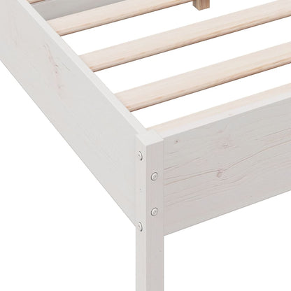 Cadre de lit sans matelas blanc 135x190 cm bois de pin massif